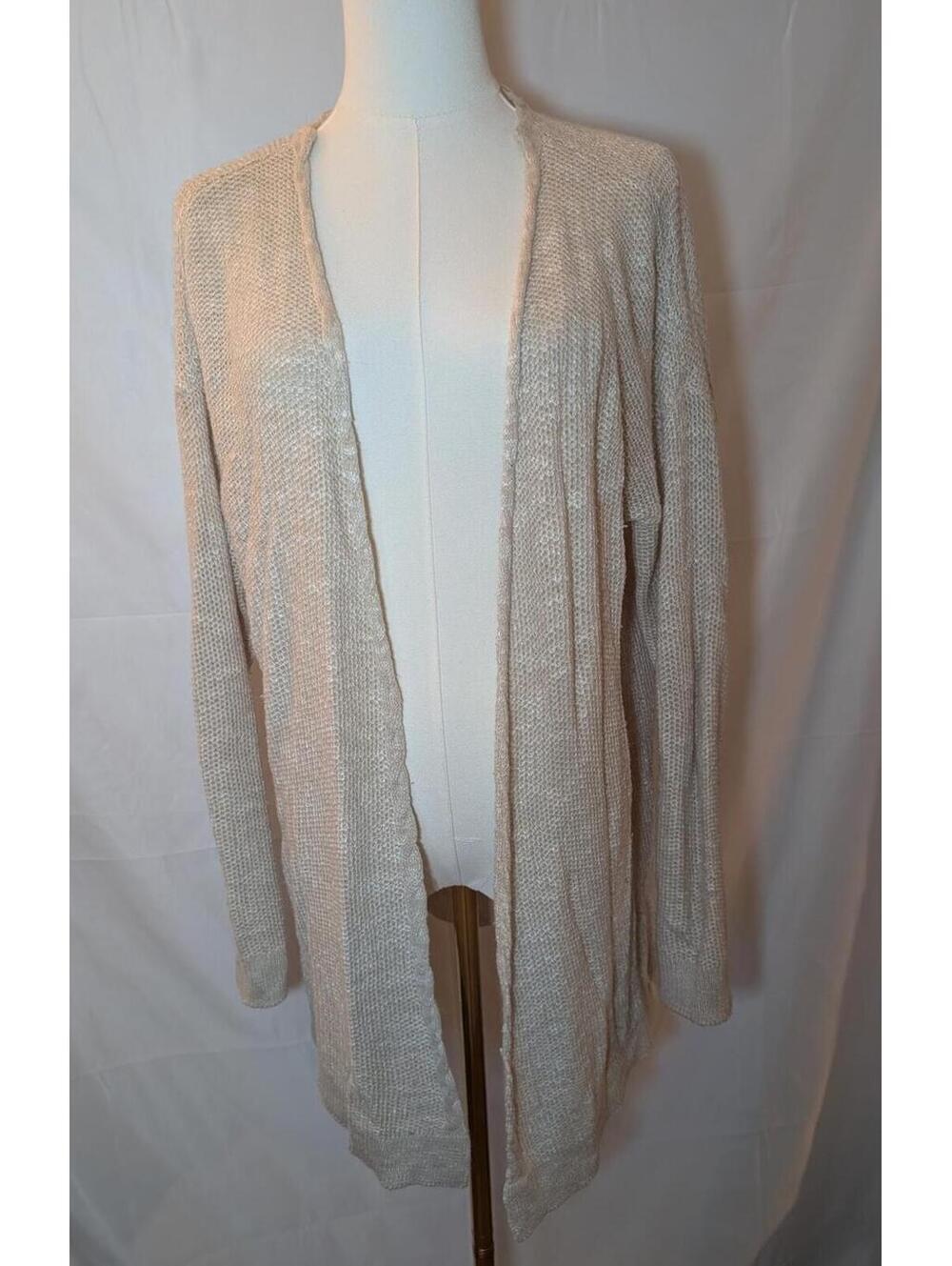 Maurices Beige Open Front Lace-Up Back Knit Cardigan Sweater Size XL
